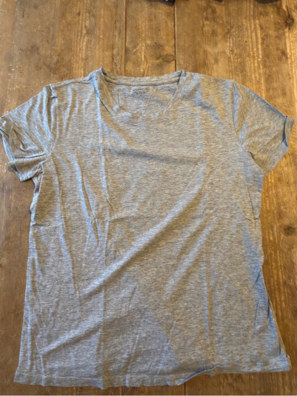 Vince Heather Gray Pima Cotton Crew Tee
